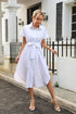tied-button-up-shirt-dress Sophia's Trends - Sophia's Style-White-L